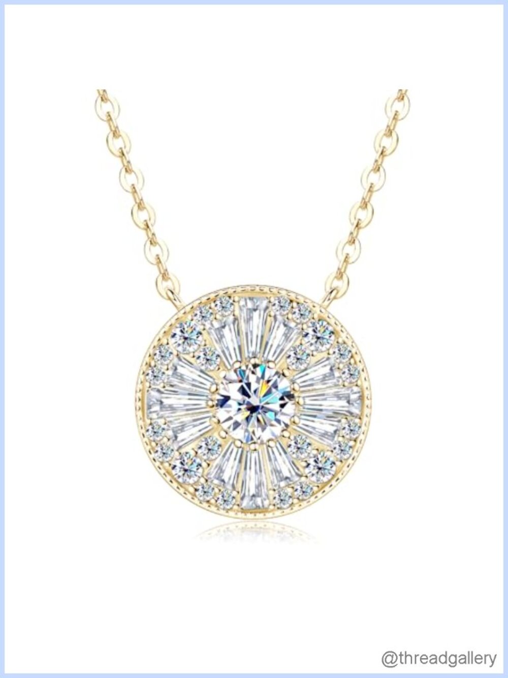 AOKSUNS 0.5CT Moissanite Cubic Zirconia 14K Gold Bonded Adjustable Pendant
